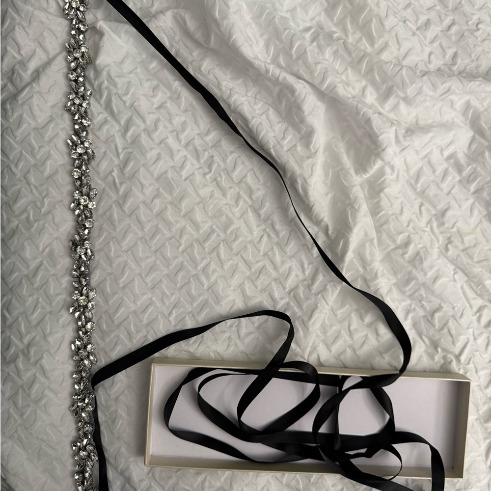 Elegant Black and Silver Sash Belt